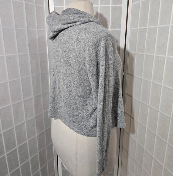 Torrid Super Soft Plush Midi Cropped Cozy Grey Hoodie Hooded Top Size: 00X (10) - Picture 8 of 9